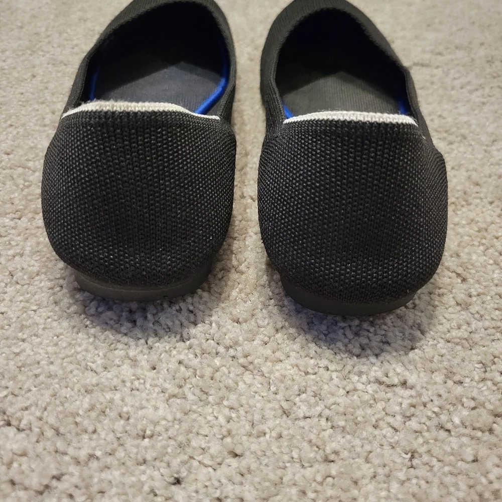 Rothy's The Flat Round Toe Black Retired White Halo